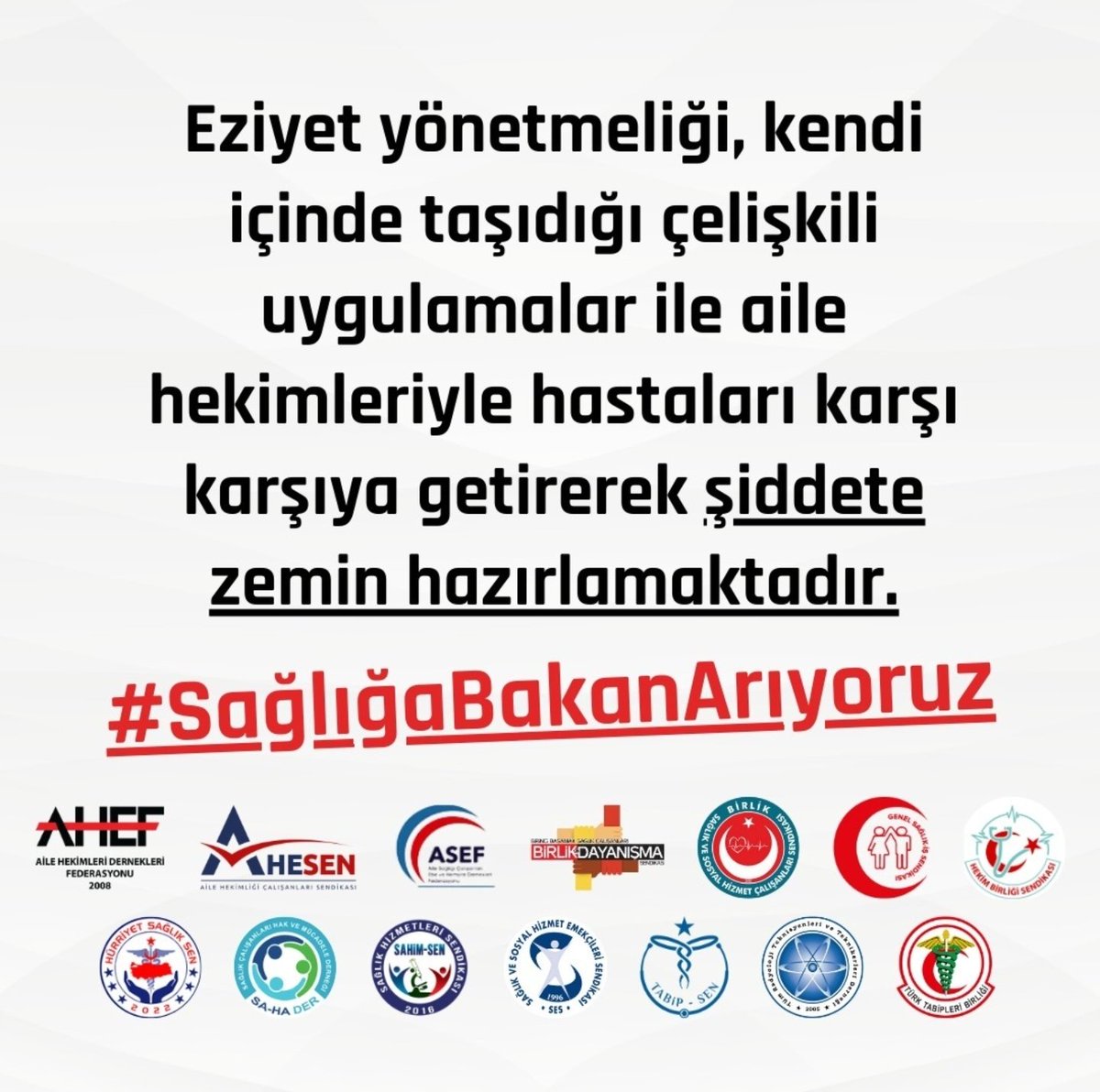 #SağlığaBakanArıyoruz
<a href="/saglikbakanligi/">T.C. Sağlık Bakanlığı</a> 
<a href="/halksagligigm/">Halk Sağlığı Genel Müdürlüğü</a> 
<a href="/ahef/">Andrew Heffernan</a>

İşler böyle yürümez
Yürümeyecek !

Otur sıfır ...