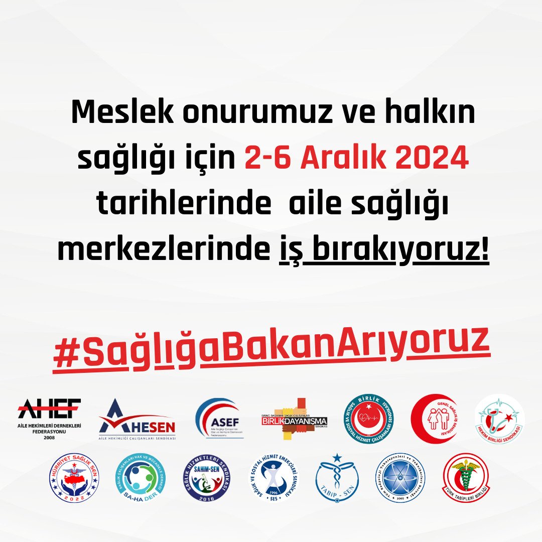 AYDIN EROL (@aydinerol1970) on Twitter photo Meslek onurumuz ve halkın sağlığı için 2-6 Aralık 2024 tarihlerinde aile sağlığı merkezlerinde iş bırakıyoruz!
#SağlığaBakanArıyoruz
<a href="/sesgenelmerkezi/">SES Genel Merkezi</a> Meslek onurumuz ve halkın sağlığı için 2-6 Aralık 2024 tarihlerinde aile sağlığı merkezlerinde iş bırakıyoruz!
#SağlığaBakanArıyoruz
<a href="/sesgenelmerkezi/">SES Genel Merkezi</a>