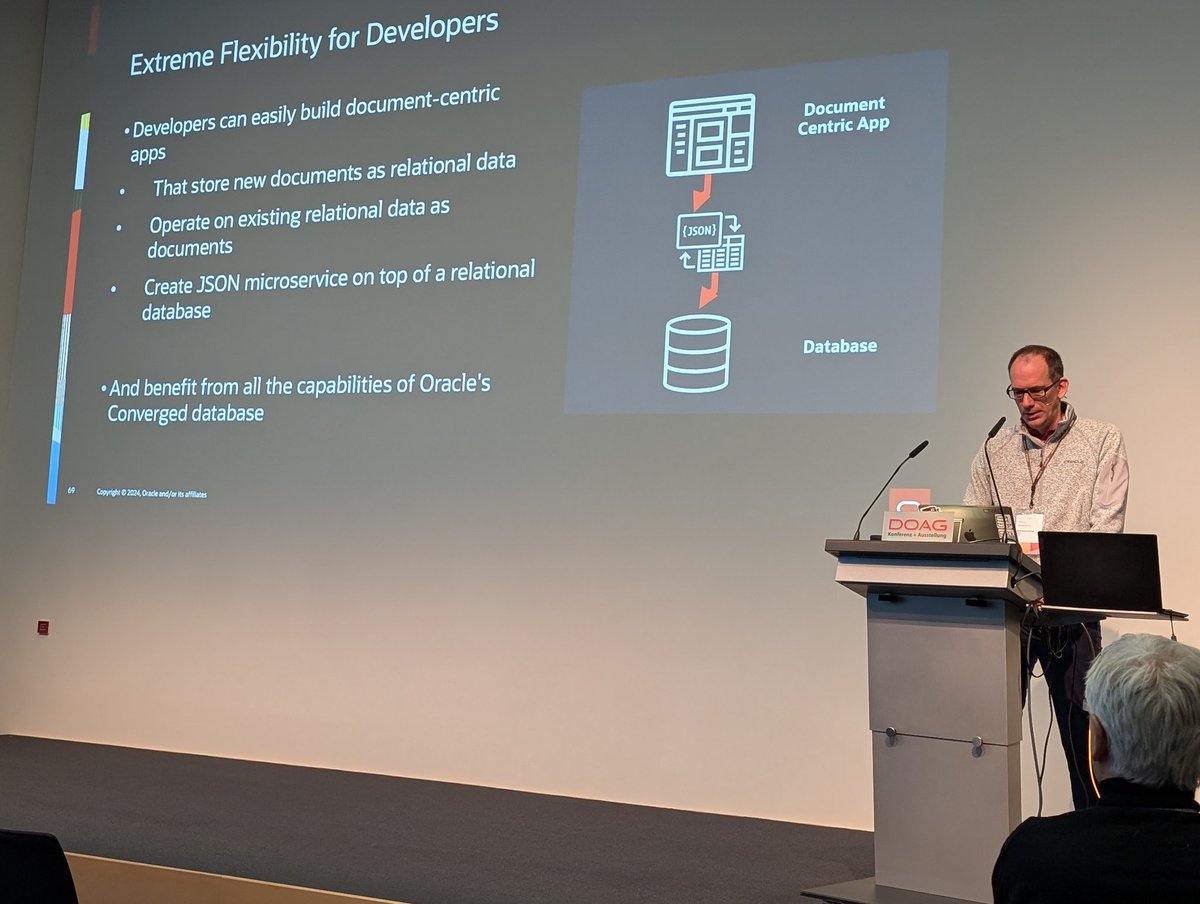 FriedholdMatz's tweet image. The motivation for #OracleDB 23ai JSON Duality Views by @bch_t Beda Hammerschmidt in his #DOAG2024 session