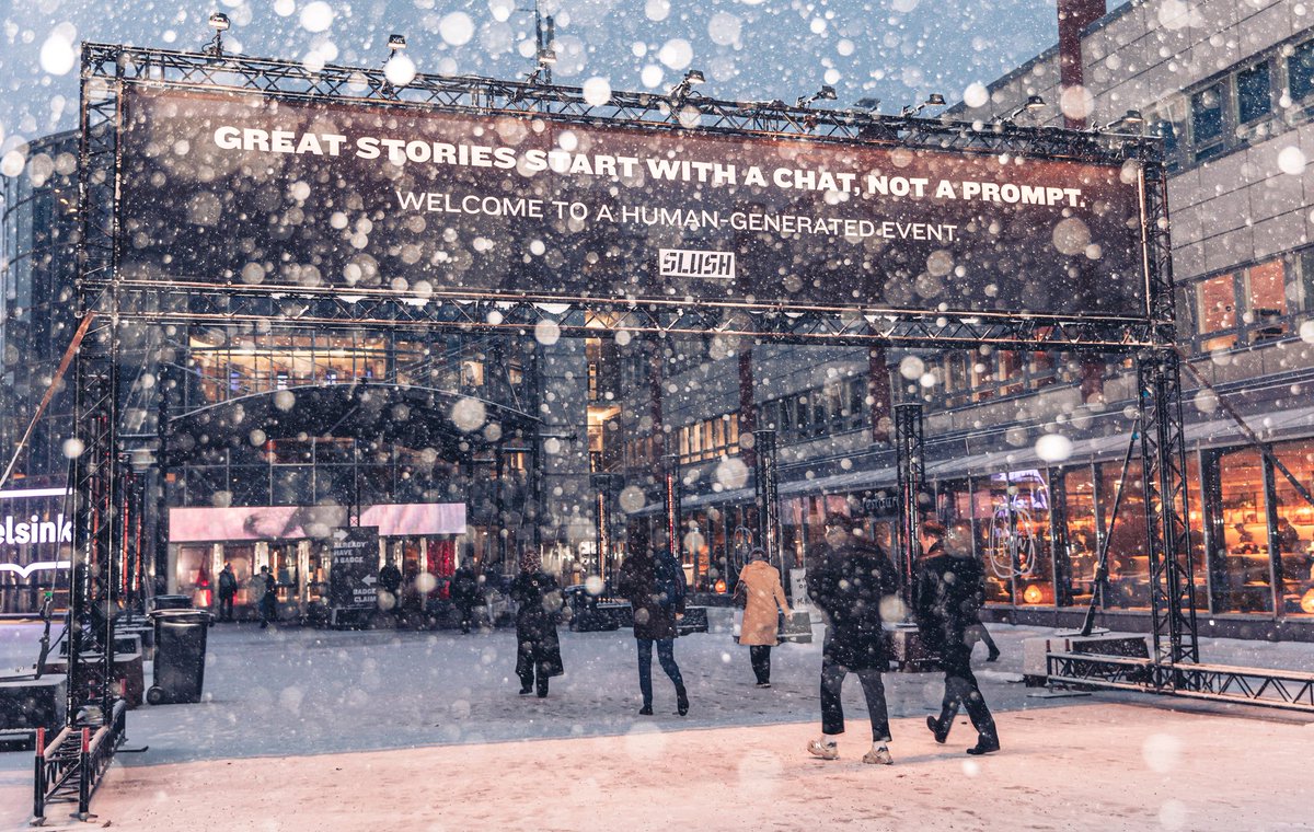 Through the slush and to <a href="/SlushHQ/">Slush</a> we go 💡 Slush is the world's leading startup festival, held every November in Finland.