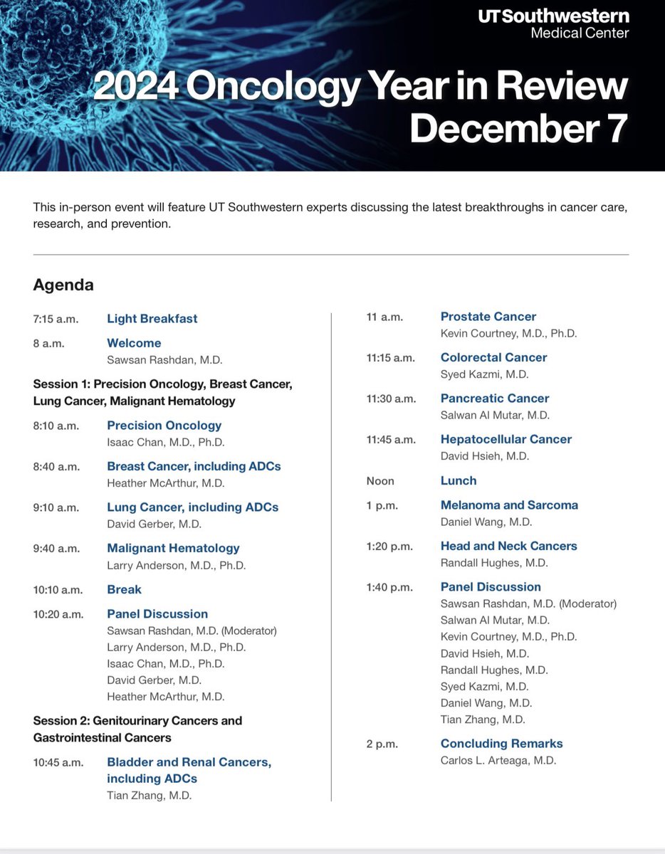 SawsanRashdanMD (@sawsanrashdanmd) on Twitter photo There’s still time to register for this event! Get all the essential oncology updates for 2024 in just half a day! <a href="/UTSWMedCenter/">UT Southwestern Medical Center</a> <a href="/utswcancer/">UTSW Simmons Cancer Center</a> There’s still time to register for this event! Get all the essential oncology updates for 2024 in just half a day! <a href="/UTSWMedCenter/">UT Southwestern Medical Center</a> <a href="/utswcancer/">UTSW Simmons Cancer Center</a>