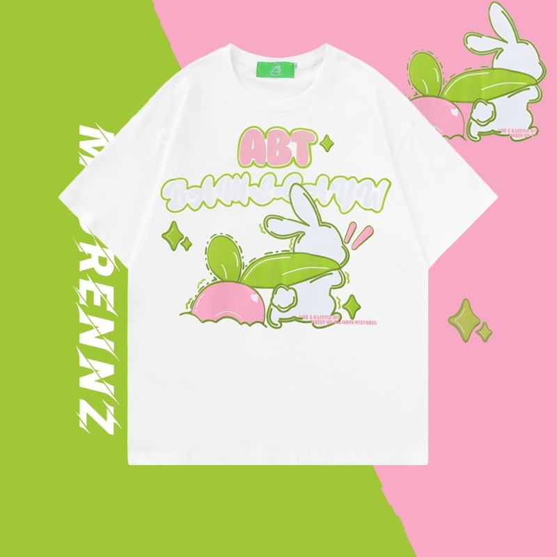 FairyGirlDaily's tweet photo. Step into the globe of Japanese retro great with this cute Cartoon Rabbit Print T-shirt! Embrace the nostalgia and fashion up your wardrobe. Get yours now: https://t.co/QCPdC6zsBX #JapaneseFashion #RetroVibes #Kawaii https://t.co/s82LBCNS2n