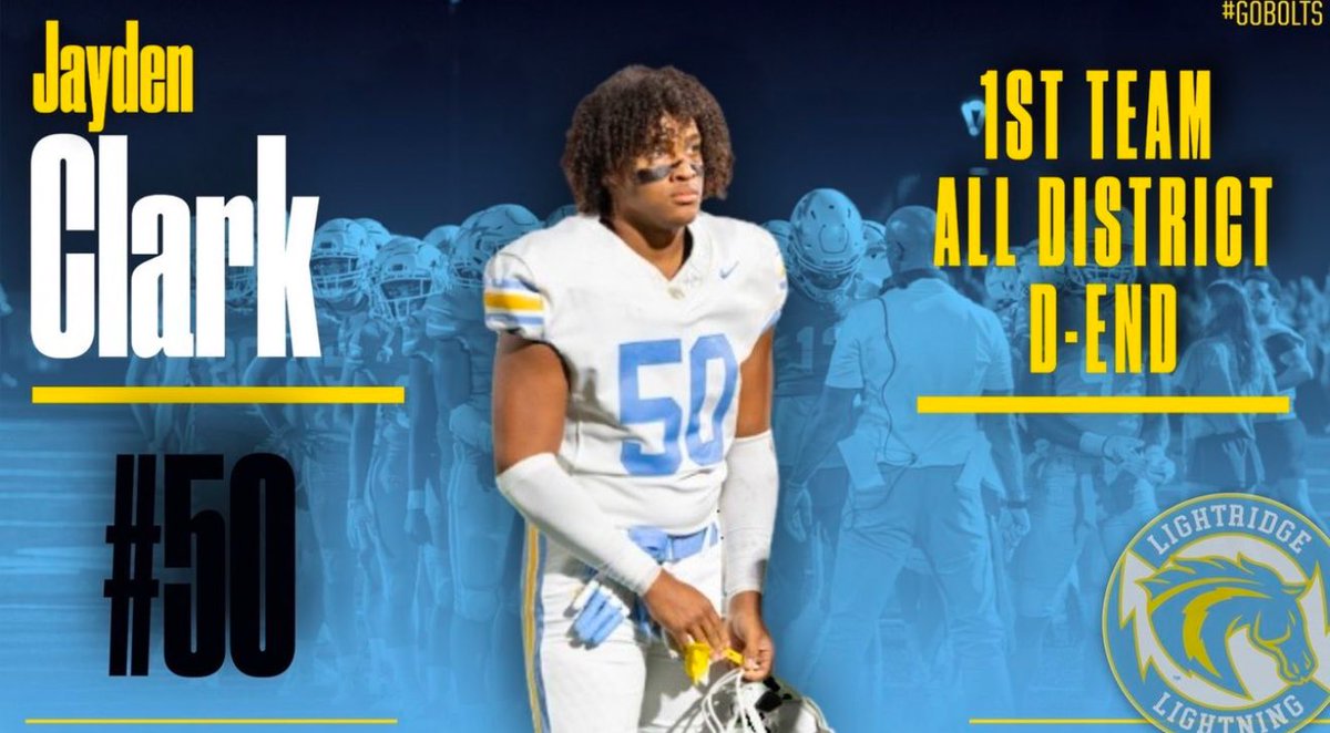 Jayden”Jay” Clark (@jaydenclark2025) on Twitter photo Grateful to be named 1st team defensive-line!
<a href="/CoachEavensonJr/">Coach Bobby Eavenson Jr</a> <a href="/LightridgeFB/">Lightridge Football</a> <a href="/LocoHSFB/">LoCo Football</a> <a href="/CoachRobinson15/">Rob</a> Grateful to be named 1st team defensive-line!
<a href="/CoachEavensonJr/">Coach Bobby Eavenson Jr</a> <a href="/LightridgeFB/">Lightridge Football</a> <a href="/LocoHSFB/">LoCo Football</a> <a href="/CoachRobinson15/">Rob</a>