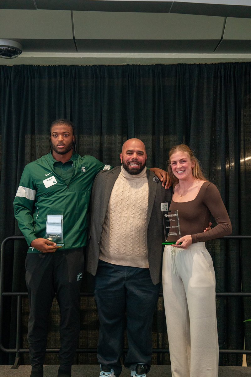 MSU EverGreen (@msu_nil) on Twitter photo A look back at this past Monday's Evergreen NIL Celebration presented by <a href="/msufcu/">MSU Federal CU</a>
Congratulations to our Empower Award winners <a href="/__4jalen/">Jalen Thompson ✞</a> & <a href="/justinagaynor/">justina gaynor</a> for using their NIL opportunities to impact the community. A look back at this past Monday's Evergreen NIL Celebration presented by <a href="/msufcu/">MSU Federal CU</a>
Congratulations to our Empower Award winners <a href="/__4jalen/">Jalen Thompson ✞</a> & <a href="/justinagaynor/">justina gaynor</a> for using their NIL opportunities to impact the community.