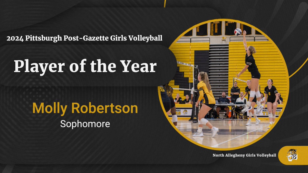 NATigers (@natigerathletic) on Twitter photo Girls Volleyball News: Congrats to <a href="/nagirlsvb/">NA Girls’ Volleyball</a> sophomore Molly Robertson who was named the 2024 <a href="/PGSportsNow/">Post-Gazette Sports</a> Girls Volleyball Player of the Year!
🔗: athletics.northallegheny.org/news/molly-rob… Girls Volleyball News: Congrats to <a href="/nagirlsvb/">NA Girls’ Volleyball</a> sophomore Molly Robertson who was named the 2024 <a href="/PGSportsNow/">Post-Gazette Sports</a> Girls Volleyball Player of the Year!
🔗: athletics.northallegheny.org/news/molly-rob…