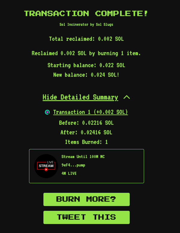 The first $LIVE burn done✅

100M Loading⏳