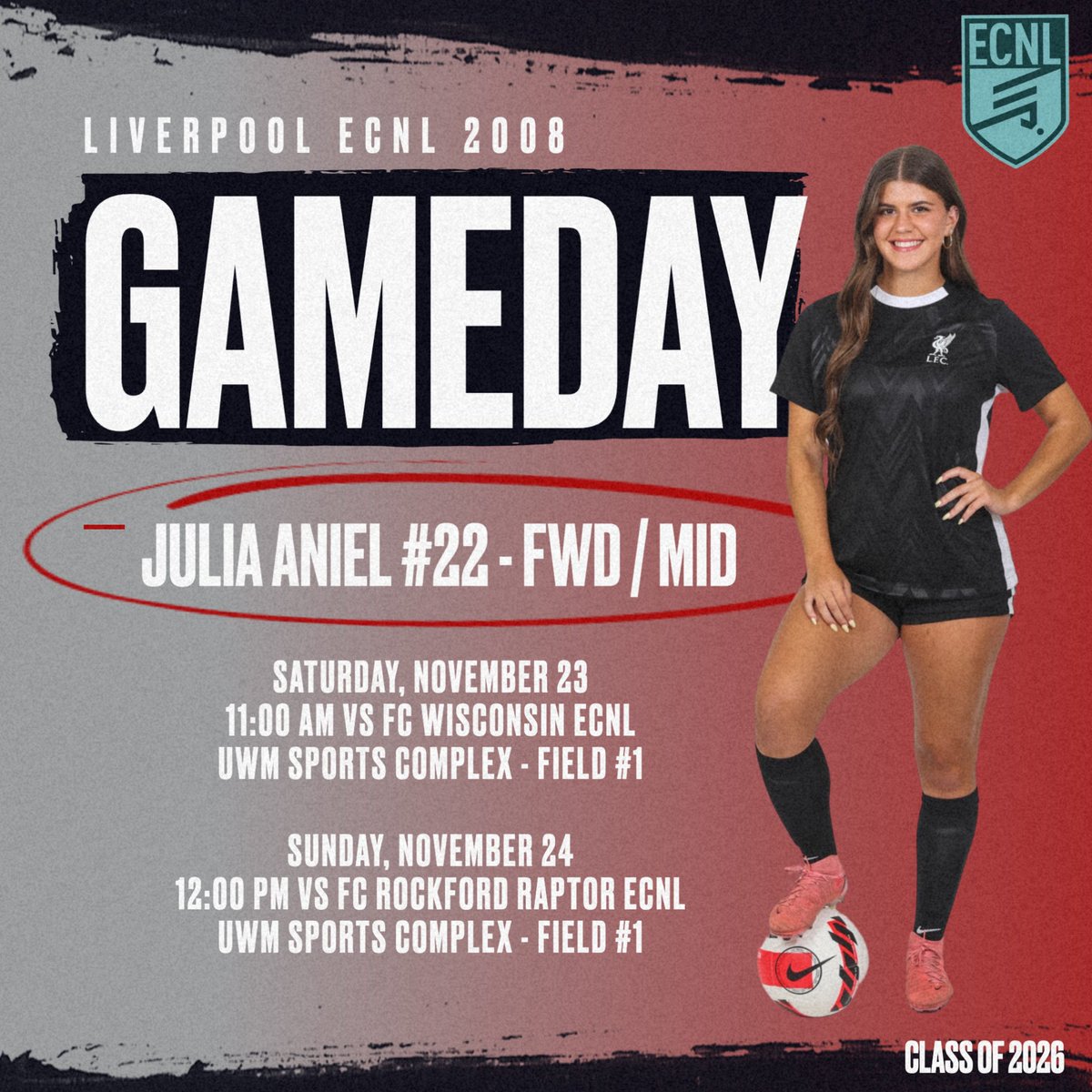 Julia Aniel (@julia_aniel) on Twitter photo Two more local opportunities to check out <a href="/LFCIAMichigan/">Liverpool FC International Academy Michigan</a> this weekend! UWM Sports Complex both days. <a href="/ECNLgirls/">ECNL Girls</a> <a href="/ImYouthSoccer/">ECNL/GA/Recruiting/College Soccer</a> #classof2026 Two more local opportunities to check out <a href="/LFCIAMichigan/">Liverpool FC International Academy Michigan</a> this weekend! UWM Sports Complex both days. <a href="/ECNLgirls/">ECNL Girls</a> <a href="/ImYouthSoccer/">ECNL/GA/Recruiting/College Soccer</a> #classof2026