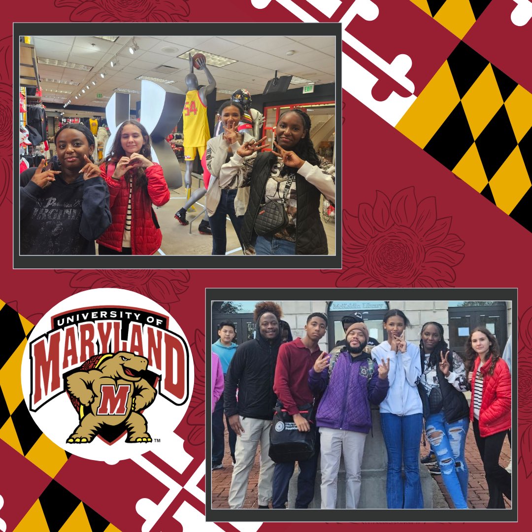 DHMiddleAPS's tweet image. Dr. Thornton and the other Middle School Diversity, Equity and Inclusion Coordinators organized a trip to The University of Maryland College Park . A few of our Phoenix scholars are exploring the  campus and seeing what college life is all about.
