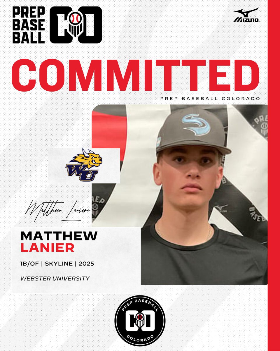 Prep Baseball Colorado (@prepbaseball_co) on Twitter photo 🚨𝐂𝐎𝐌𝐌𝐈𝐓𝐌𝐄𝐍𝐓 𝐀𝐋𝐄𝐑𝐓🚨
'25 1B/OF Matthew Lanier (Skyline) has announced his commitment to Webster University.
👤: loom.ly/3q4iO5g | <a href="/Matt_Lanier21/">Matthew Lanier</a> 🚨𝐂𝐎𝐌𝐌𝐈𝐓𝐌𝐄𝐍𝐓 𝐀𝐋𝐄𝐑𝐓🚨
'25 1B/OF Matthew Lanier (Skyline) has announced his commitment to Webster University.
👤: loom.ly/3q4iO5g | <a href="/Matt_Lanier21/">Matthew Lanier</a>