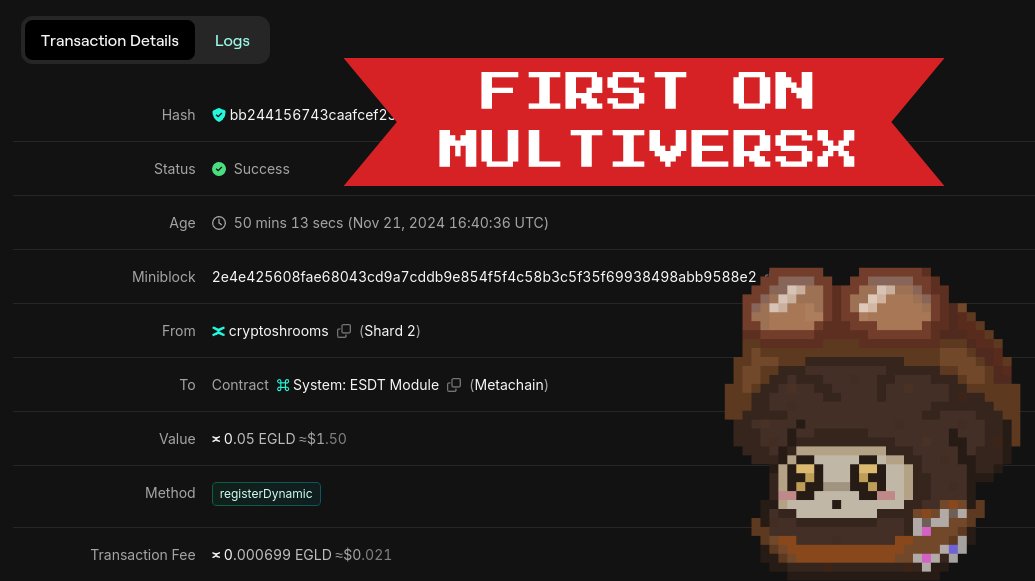 🤯 A HISTORIC FIRST ON MULTIVERSX 🤯

🚀 We just minted the FIRST-EVER dyNFT on #MultiversX!

This is not just another NFT drop. It’s a technological breakthrough—a new era where NFTs evolve, adapt, and transform like never before 🌐

One small step for Shroom, one giant leap for