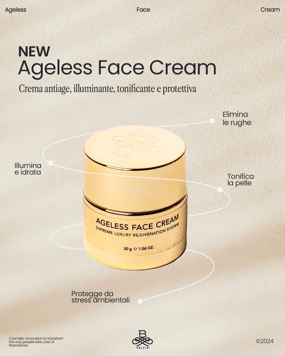 #Pelle giovane e radiosa con la nuovissima B-SELFIE Ageless Face Cream! Una #cremaviso #antiage dalla texture ricca e sensuale che contrasta rughe e segni del tempo, restituendo elasticità e luminosità alla pelle🌟

bselfie.it/b-selfie-agele…

#bselfie #glamitaly #agelessfacecream