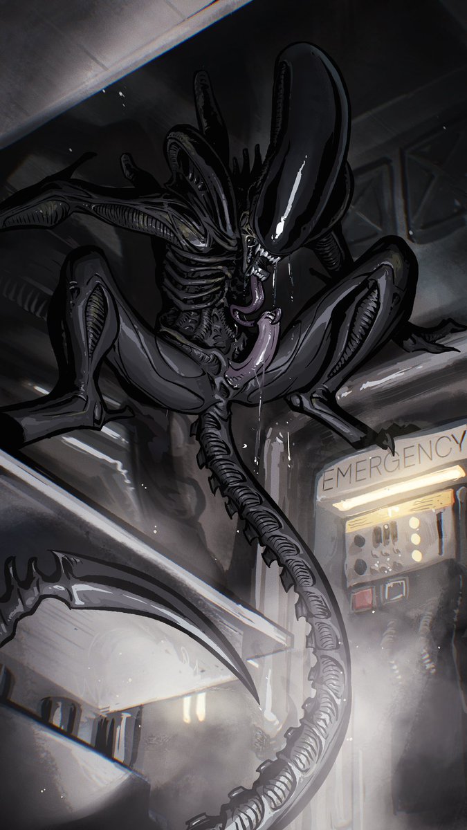 Oh no… looks like you’ve ATTRACTED his attention…! 🫣🫣
Lovely #xenomorph commission for <a href="/red_caught/">Alto but 🔞</a> !