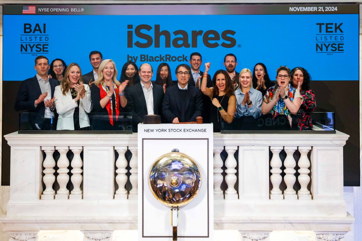 To celebrate iShares AI-related and technology ETFs, the iShares AI  Innovation and Tech Active ETF (BAI) and the iShares Technology  Opportunities Active ETF (TEK), the iShares team rang the Opening Bell at