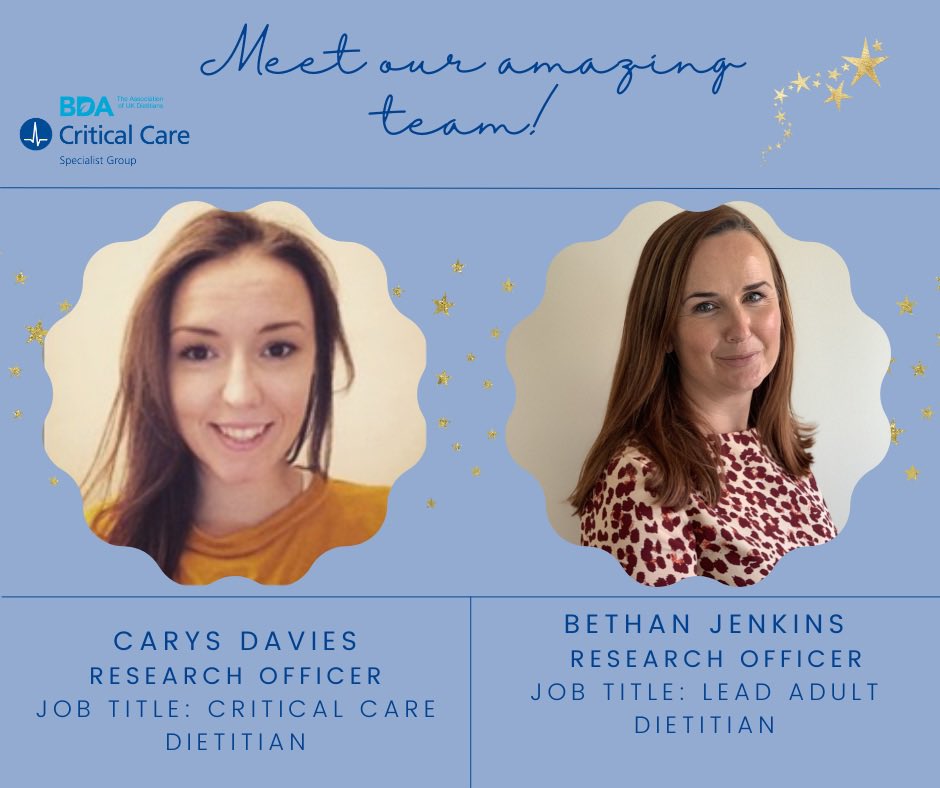 Let's introduce you to our new joint research officers!

Bethan works at University Hospital Southampton NHS Trust and Carys works at St Mary’s Hospital (Imperial Trust).

Bethan’s dream meal is a lasagna and Carys’ is sharing Mezze with all of the trimmings (Sounds so nice)! 😋