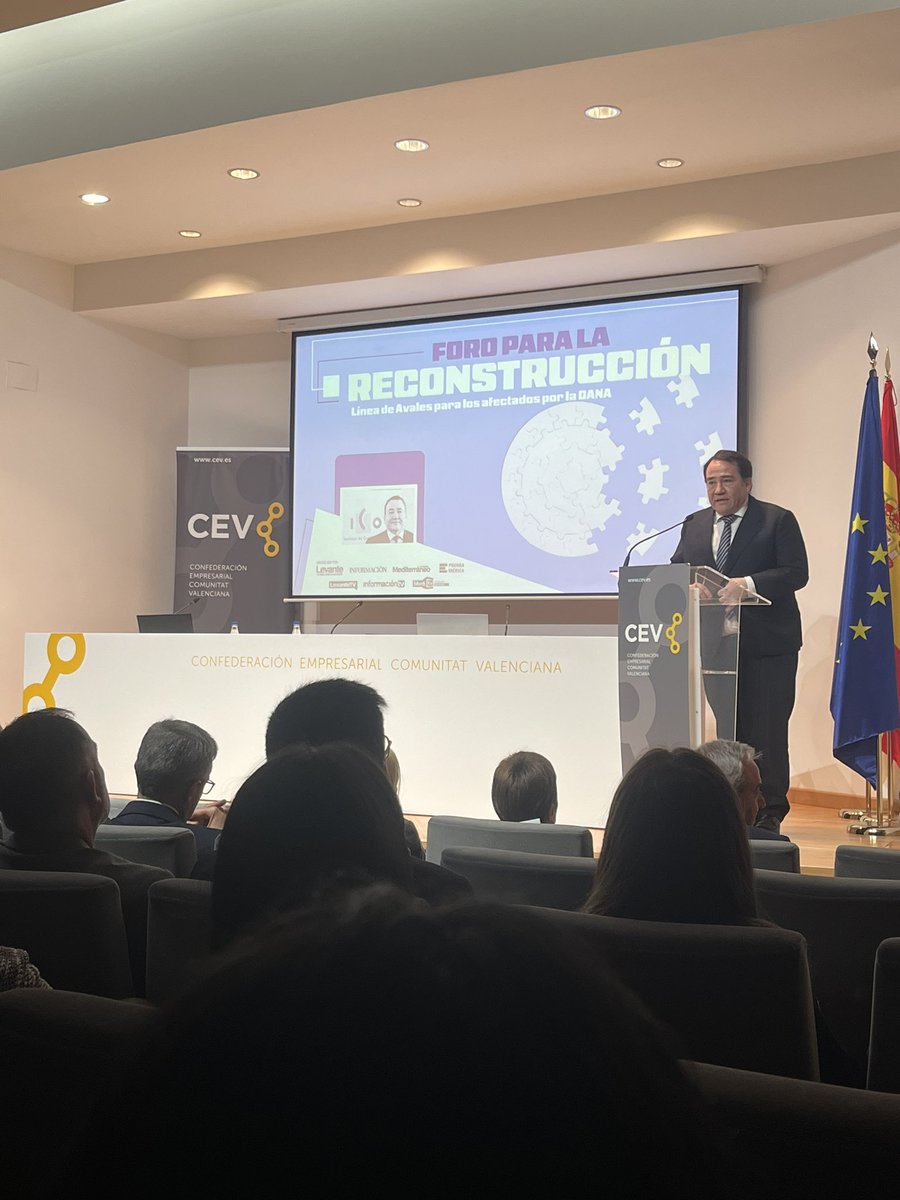 📍Productiva jornada empresarial en Valencia con la <a href="/CEV_CV/">CEV</a> y <a href="/PrensaIberica/">Prensa Ibérica</a> para explicar la “Línea ICO Avales #DANA”

🎯 5.000M de euros en avales para que autónomos, pymes y hogares accedan a liquidez en las mejores condiciones y puedan hacer frente a los daños sufridos 

Más