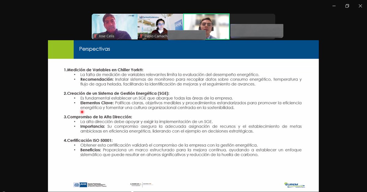 Agradezco a <a href="/AHKMexikoCAMEXA/">AHK Mexiko | CAMEXA</a> que me hayan permitido ser Evaluador y director de Tesinas de la Certificación <a href="/EUREM_Energy/">European EnergyManager</a> en 🇲🇽. Muchos proyectos muy interesantes que sumados reducirán mas de 5 MkWh/y por uso eficiente de la energía🌞<a href="/walter_julian/">Walter Ángel</a> <a href="/LuzElena_GE/">Luz Elena González Escobar</a>