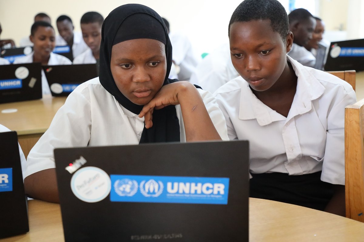 RefugeesRwanda's tweet photo. Rosine, a refugee student in Mahama, uses a computer to research &amp; deepen her understanding beyond classroom lessons.

With support from @ProFuturo_, UNHCR empowers students like Rosine and their Rwandan hosts with digital tools, unlocking a better future! https://t.co/uT0aa0aCTa