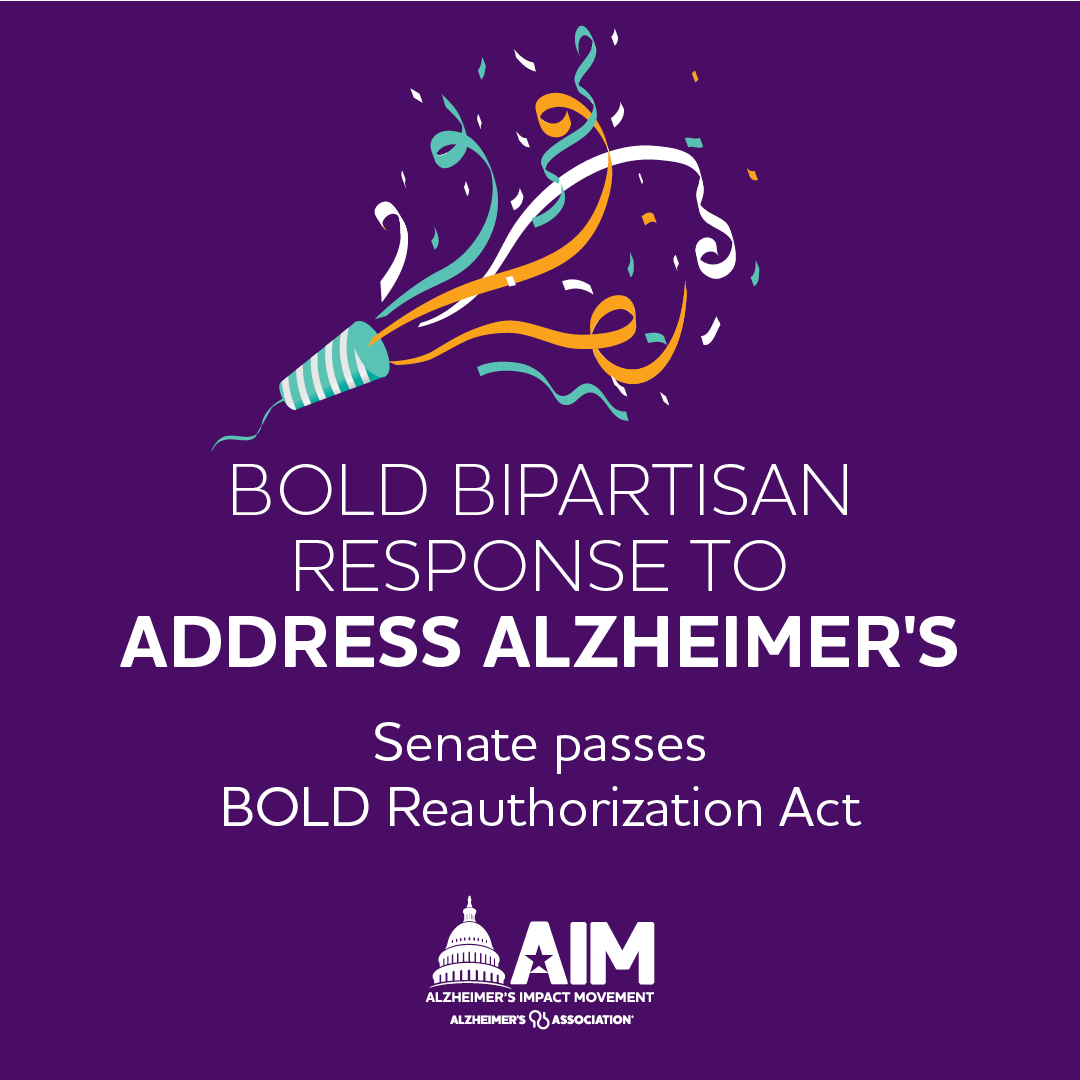 ALZ Impact Movement (@alzimpact) on Twitter photo BREAKING NEWS: The Senate has unanimously passed the bipartisan #BOLDAlzheimersAct 🎆 Thank you <a href="/SenatorCollins/">Sen. Susan Collins</a>, <a href="/SenCortezMasto/">Senator Cortez Masto</a>, <a href="/SenCapito/">Shelley Moore Capito</a> and <a href="/SenTimKaine/">Senator Tim Kaine</a> for your powerful leadership in sponsoring this bill and supporting its passage. BREAKING NEWS: The Senate has unanimously passed the bipartisan #BOLDAlzheimersAct 🎆 Thank you <a href="/SenatorCollins/">Sen. Susan Collins</a>, <a href="/SenCortezMasto/">Senator Cortez Masto</a>, <a href="/SenCapito/">Shelley Moore Capito</a> and <a href="/SenTimKaine/">Senator Tim Kaine</a> for your powerful leadership in sponsoring this bill and supporting its passage.