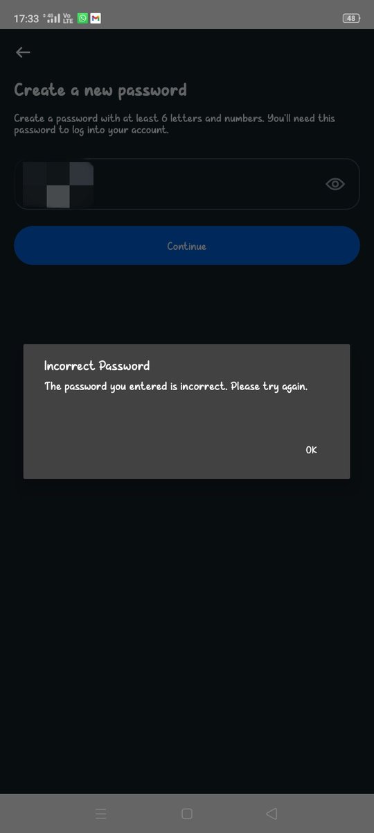 amiprobal's tweet photo. @instagram I've been trying to login into my account since morning and still i can't. im putting my correct password and it's showing wrong password and when I'm trying to change the password it's still showing wrong password or invalid request. what should I do now ? @instagram https://t.co/68KF1Lxwwe