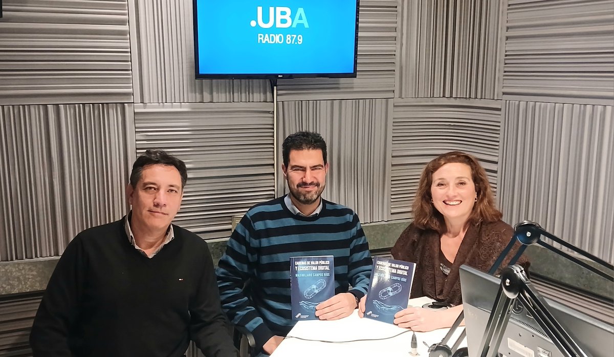 123programaradial (@123progradial) on Twitter photo Con <a href="/Maxicamposrios/">Maximiliano Campos Ríos</a> siempre la charla es interesante. Propone mirar el cruce entre Estado e innovación en su libro "Cadenas de valor público y ecosistema digital".
Volvé a escucharlo: acortar.link/ChER3h
<a href="/atlantepaula/">Paula Atlante</a> <a href="/pablogaleano/">Pablo Galeano</a> <a href="/RadioUBA/">Radio UBA 87.9</a>
<a href="/CLAD_Org/">CLAD</a> <a href="/SELAInforma/">SELA</a> Con <a href="/Maxicamposrios/">Maximiliano Campos Ríos</a> siempre la charla es interesante. Propone mirar el cruce entre Estado e innovación en su libro "Cadenas de valor público y ecosistema digital".
Volvé a escucharlo: acortar.link/ChER3h
<a href="/atlantepaula/">Paula Atlante</a> <a href="/pablogaleano/">Pablo Galeano</a> <a href="/RadioUBA/">Radio UBA 87.9</a>
<a href="/CLAD_Org/">CLAD</a> <a href="/SELAInforma/">SELA</a>