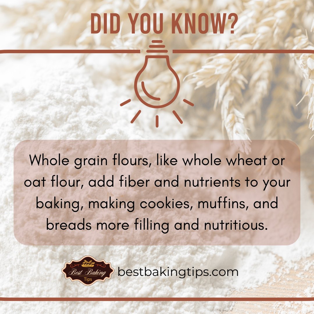 bestbakingtips's tweet image. Bake with whole grain flours for a nutritious twist on your favorite treats! 🍪🌾 Learn from the best! visit bestbakingtips.com/?utm_campaign=… #HealthyBaking #WholeGrainGoodness #FiberBoost #NutritiousBakes #BakingWithPurpose