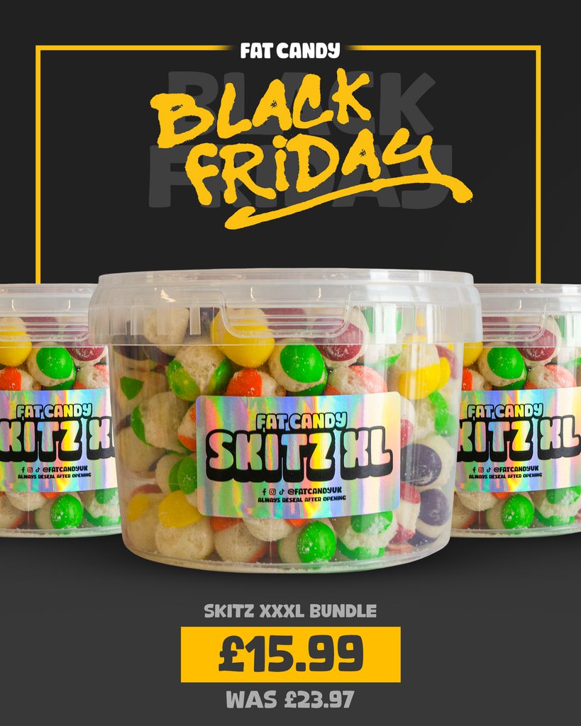 SKITZ XXXL MEGA BUNDLE!!

Enough Freeze Dried Skittles to last you about.... 10 minutes? 😅

fatcandy.co.uk/products/skitz…