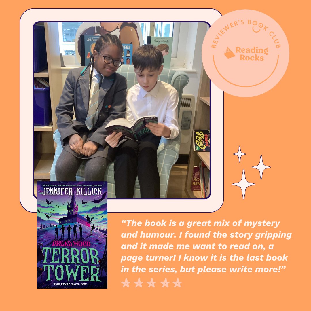 Being read and reviewed in the #RR_ReviewersBookClub today we have, Dread Wood Terror Tower, reviewed by Warren Primary Academy.

Read the review here:
wherereadingrocks.com/2024/11/20/dre…

<a href="/JenniferKillick/">Jennifer Killick</a>
<a href="/FarshoreBooks/">Farshore</a>
<a href="/warrenleadacad/">Warren Academy</a>

#KS2 #Fiction #Adventure #Mystery #Terror #Comedy