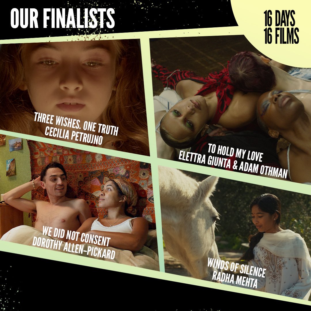 Drumroll, please! 👏

We’re hugely excited to announce the incredible finalists for this year’s #16Days16Films festival! These talented women have created purpose-driven pieces that explore, emote, and educate 🎥

Watch each film via our website from 25th Nov.

#16DaysOfActivism