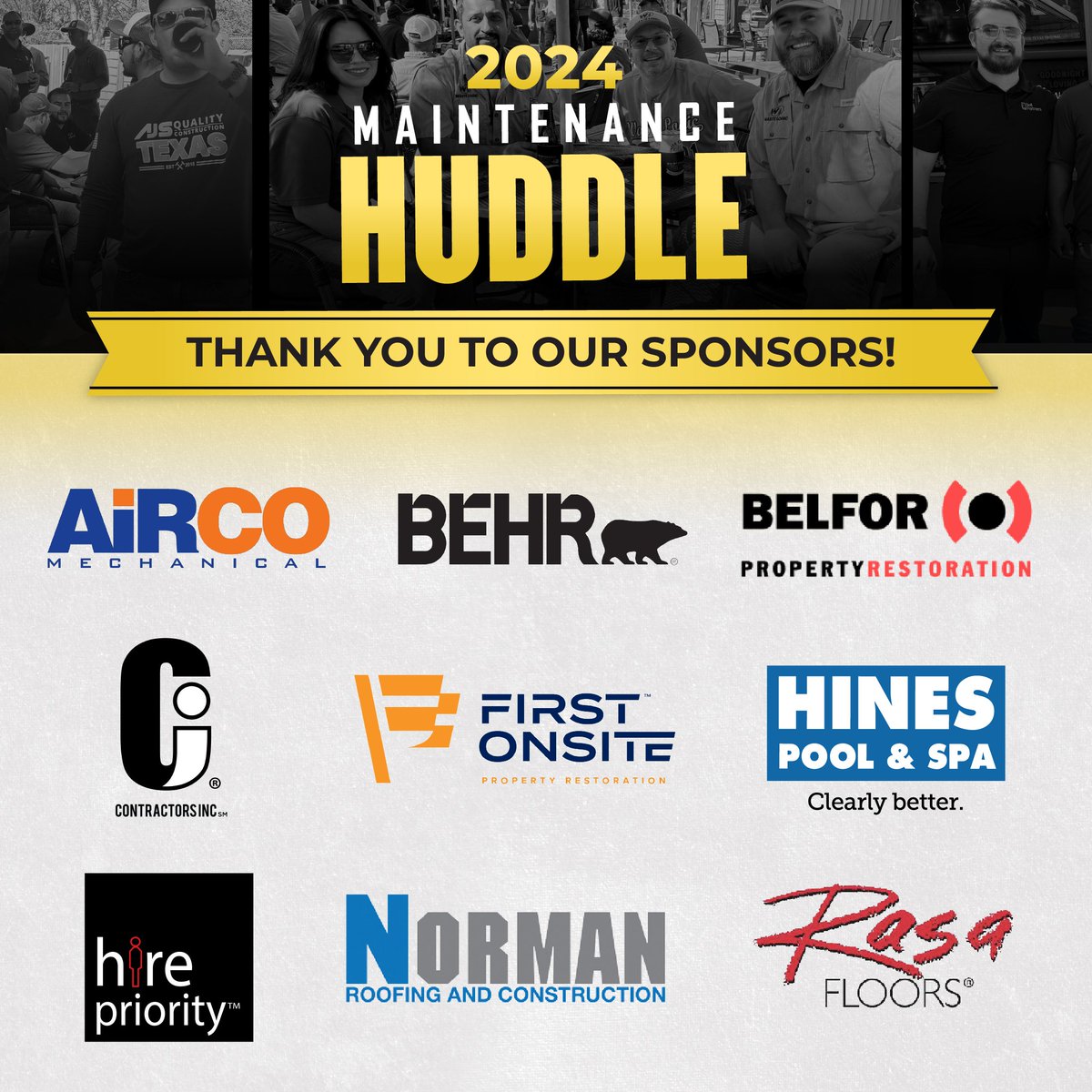 🌟 TODAY IS THE DAY! 🌟 We're thrilled to celebrate all our incredible Maintenance Legends at our Winter Maintenance Huddle! 🛠️

A huge THANK YOU to our amazing sponsors for making this event possible. Your support helps us honor the dedication and hard work of these legends! 🙌