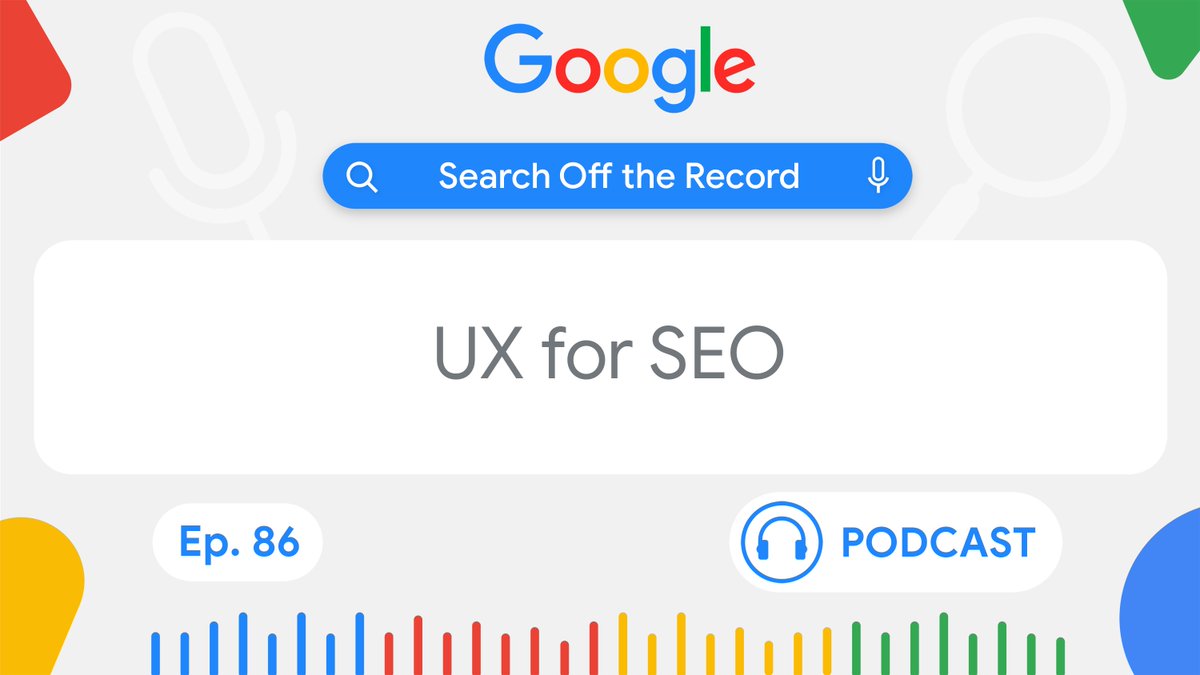 This week's #SOTRPodcast explores how UX can work together with SEO to understand user behavior and to optimize for better engagement and conversion rates. Tune in as <a href="/okaylizzi/">Lizzi Sassman</a> and @johnmu chat with <a href="/RiRiIchikawa/">Rio Ichikawa</a> about using the intersection of UX and SEO. 🔍