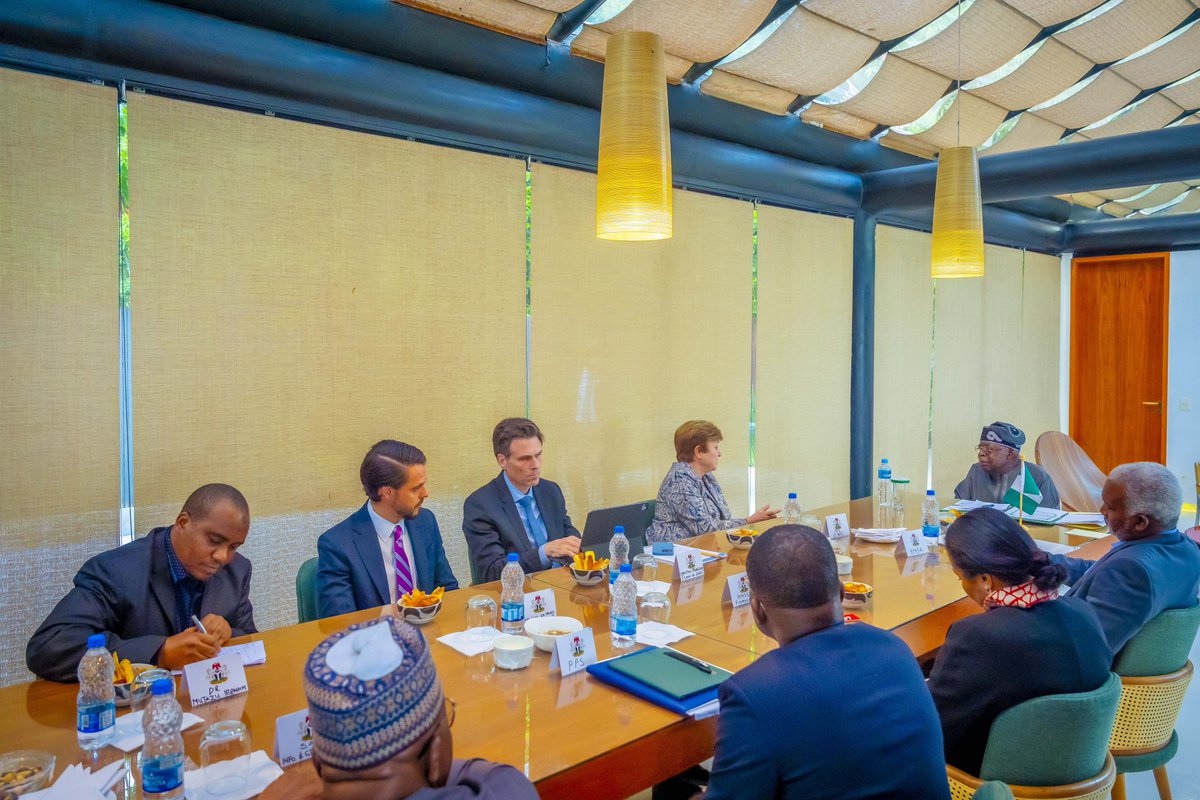officialABAT's tweet photo. Assured IMF Managing Director, Kristalina Georgieva @KGeorgieva during our meeting, that our economic reforms are already yielding positive results and our administration remains committed to reducing the hardship that has resulted from the implementation of these reforms, while also protecting the most vulnerable in Nigeria.

Social safety nets, education, investments in infrastructure, and inclusive growth are key to our agenda. We are also engaging stakeholders and sensitising Nigerians to expand our economy's tax base for inclusive developmental growth. We are doing this without necessarily increasing the tax burden on Nigerians, who have already given a lot.

#G20Brazil2024 
#NigeriaAtG20Brazil
