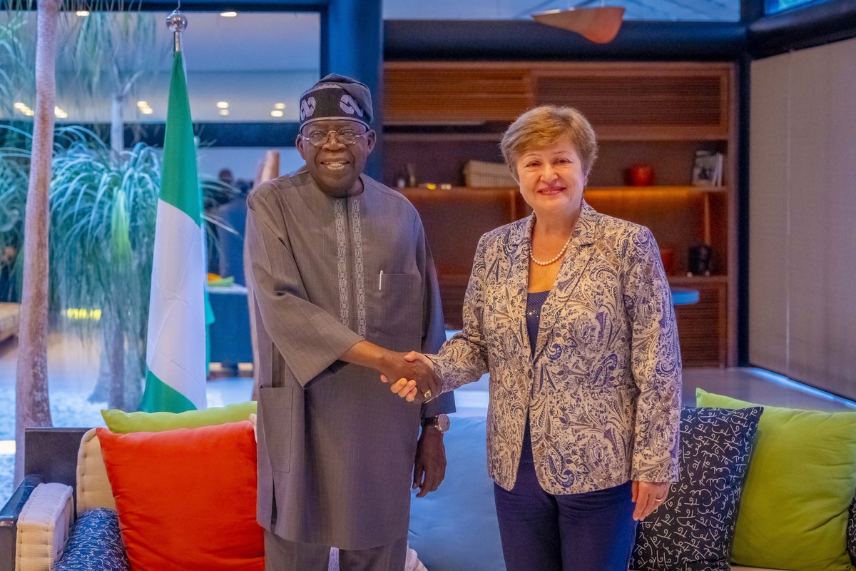 Bola Ahmed Tinubu (@officialabat) on Twitter photo Assured IMF Managing Director, Kristalina Georgieva <a href="/KGeorgieva/">Kristalina Georgieva</a> during our meeting, that our economic reforms are already yielding positive results and our administration remains committed to reducing the hardship that has resulted from the implementation of these reforms, while Assured IMF Managing Director, Kristalina Georgieva <a href="/KGeorgieva/">Kristalina Georgieva</a> during our meeting, that our economic reforms are already yielding positive results and our administration remains committed to reducing the hardship that has resulted from the implementation of these reforms, while