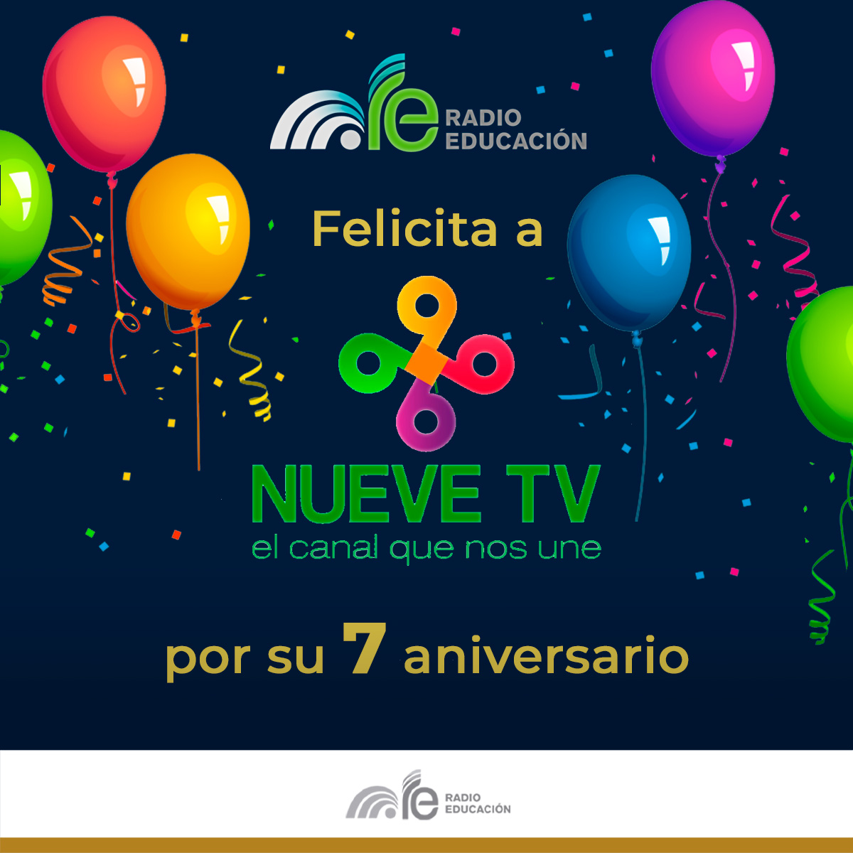 Enviamos una calurosa felicitación a @Nuevetvslp del #ITSLP por su 7 aniversario 🎉✨

Deseamos que cumplan muchos años más en creación y difusión de contenidos que contribuyan a la educación y cultura de la población potosina 📺🥳

#AbreTusSentidos