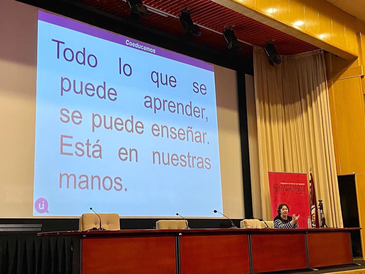 UCMigualdad's tweet photo. 🟣Coeducación, periodismo feminista, el impacto de la investigación académica y la importancia del cine en la lucha contra la violencia de género fueron los temas que se abordaron en el cuarto día de las Jornadas.

#UnidadIgualdadUCM #25N #Ley1/2024 https://t.co/C057Z01EZz