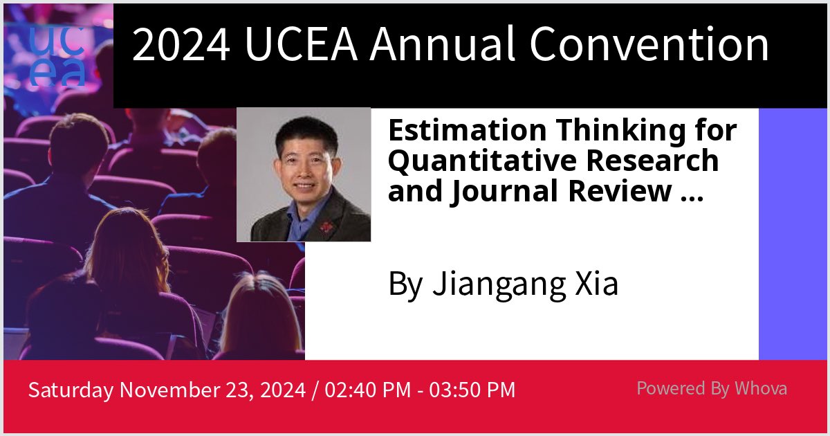 Jiangang Xia (@jiangangxia) on Twitter photo A group of us will have a critical discussion at 2024 UCEA Annual Convention on Estimation Thinking for Quantitative Research in Educational Leadership. Hoping for a great turnout! #UCEA25 ā¦<a href="/UCEA/">UCEA</a>ā© ā¦<a href="/HelenWangYying/">Yinying Wang</a>ā© ā¦<a href="/yongmei_ni/">Yongmei Ni</a>ā© ā¦<a href="/UCEAGSC/">UCEA GSC</a>ā© A group of us will have a critical discussion at 2024 UCEA Annual Convention on Estimation Thinking for Quantitative Research in Educational Leadership. Hoping for a great turnout! #UCEA25 ā¦<a href="/UCEA/">UCEA</a>ā© ā¦<a href="/HelenWangYying/">Yinying Wang</a>ā© ā¦<a href="/yongmei_ni/">Yongmei Ni</a>ā© ā¦<a href="/UCEAGSC/">UCEA GSC</a>ā©
