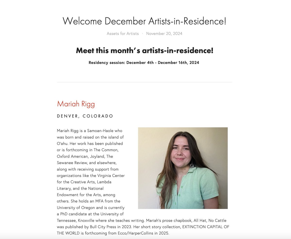 super stoked &amp; grateful to be a fellow in residence <a href="/MASS_MoCA/">MASS MoCA</a> next month to work on my debut novel, a queer sailing romance set between the 90s and near-present day, hawaiʻi and the american west!! can’t wait for the chance to connect and create 🩵 assetsforartists.org/blog/welcome-2…