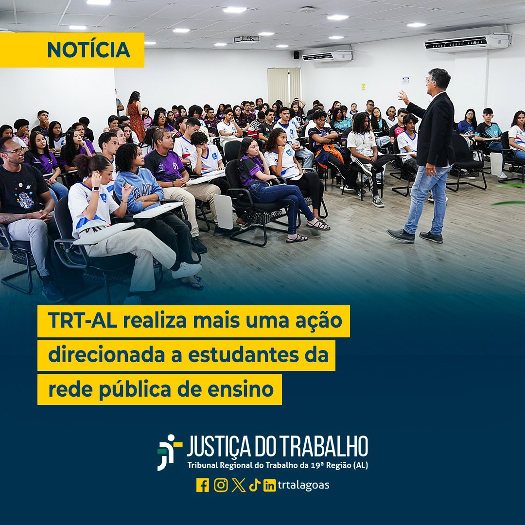 TRTAlagoas's tweet image. Ação do Programa Trabalho, Justiça e Cidadania (TJC) contou com exibição de filme, além de debate sobre acessibilidade e inclusão.

🖥️ LEIA A MATÉRIA: site.trt19.jus.br/noticia/trt-al…

#Ação #Estudantes #Filme #Acessibilidade #JustiçaDoTrabalho #TRTAlagoas #PraTodosVerem #TRTAcessível
