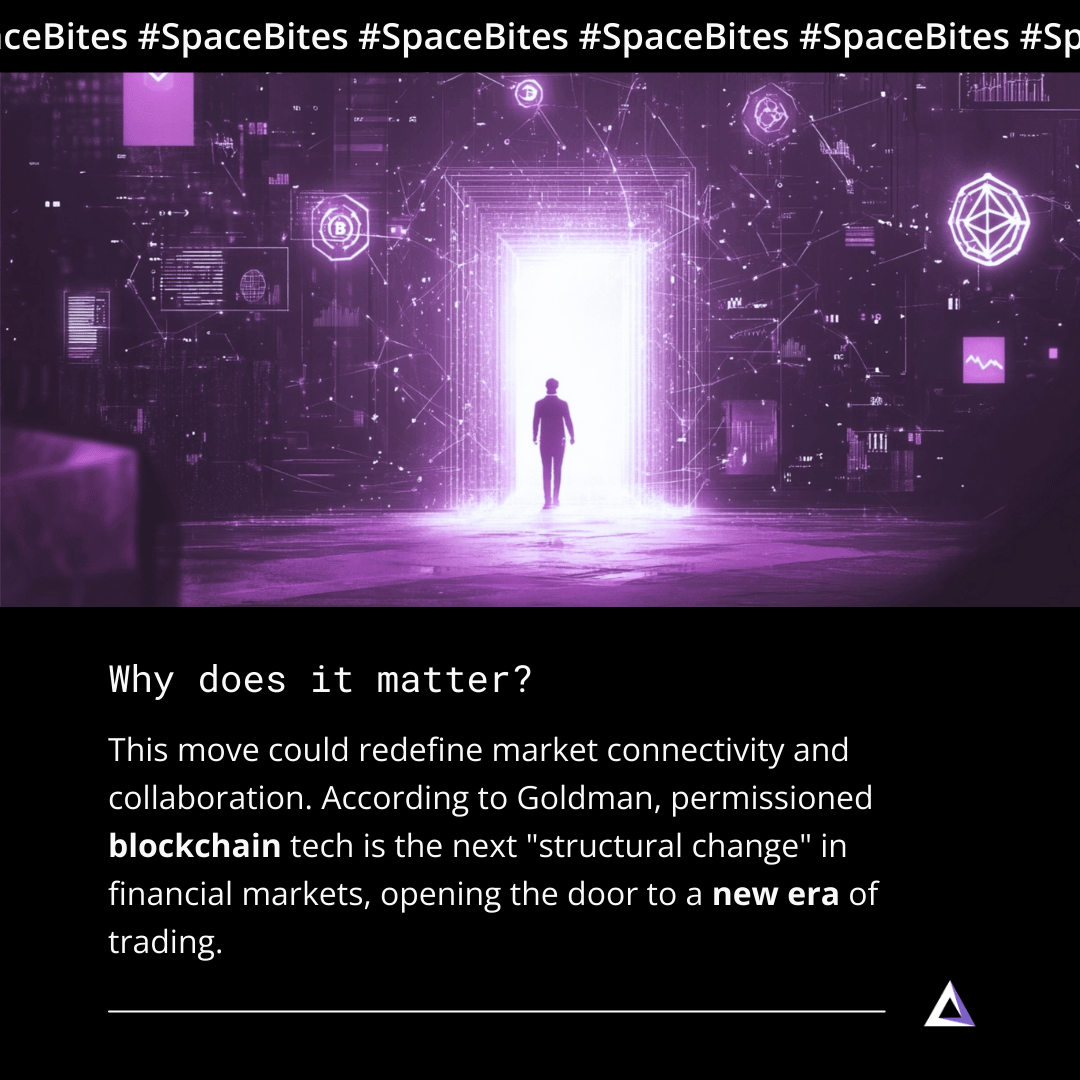 SpaceDevUy's tweet photo. #SpaceBites: Goldman Sachs Reshapes Blockchain in Finance 🏦💱

Is this the beginning of a more collaborative financial future? 🚀

#Blockchain #FinanceInnovation #GSDAP #GoldmanSachs #spacedev https://t.co/O6B5KY3UCX