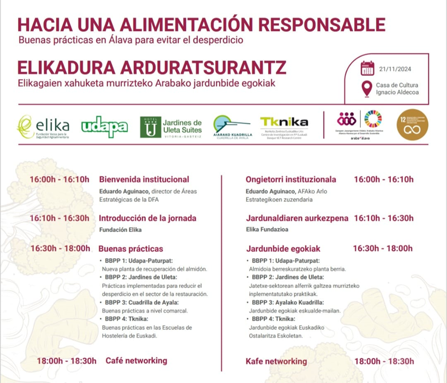 Amaia Caballero, Investigadora del Área de Biociencias y Sostenibilidad de <a href="/tknika/">Tknika</a>, ha presentado los proyectos de <a href="/FPeuskadi/">FPeuskadi</a> a la 𝐀𝐥𝐢𝐚𝐧𝐳𝐚 𝐀𝐥𝐚𝐯𝐞𝐬𝐚 𝐩𝐨𝐫 𝐞𝐥 𝐃𝐞𝐬𝐚𝐫𝐫𝐨𝐥𝐥𝐨 𝐒𝐨𝐬𝐭𝐞𝐧𝐢𝐛𝐥𝐞 cuyo lema ha sido "Hacia una alimentación responsable".