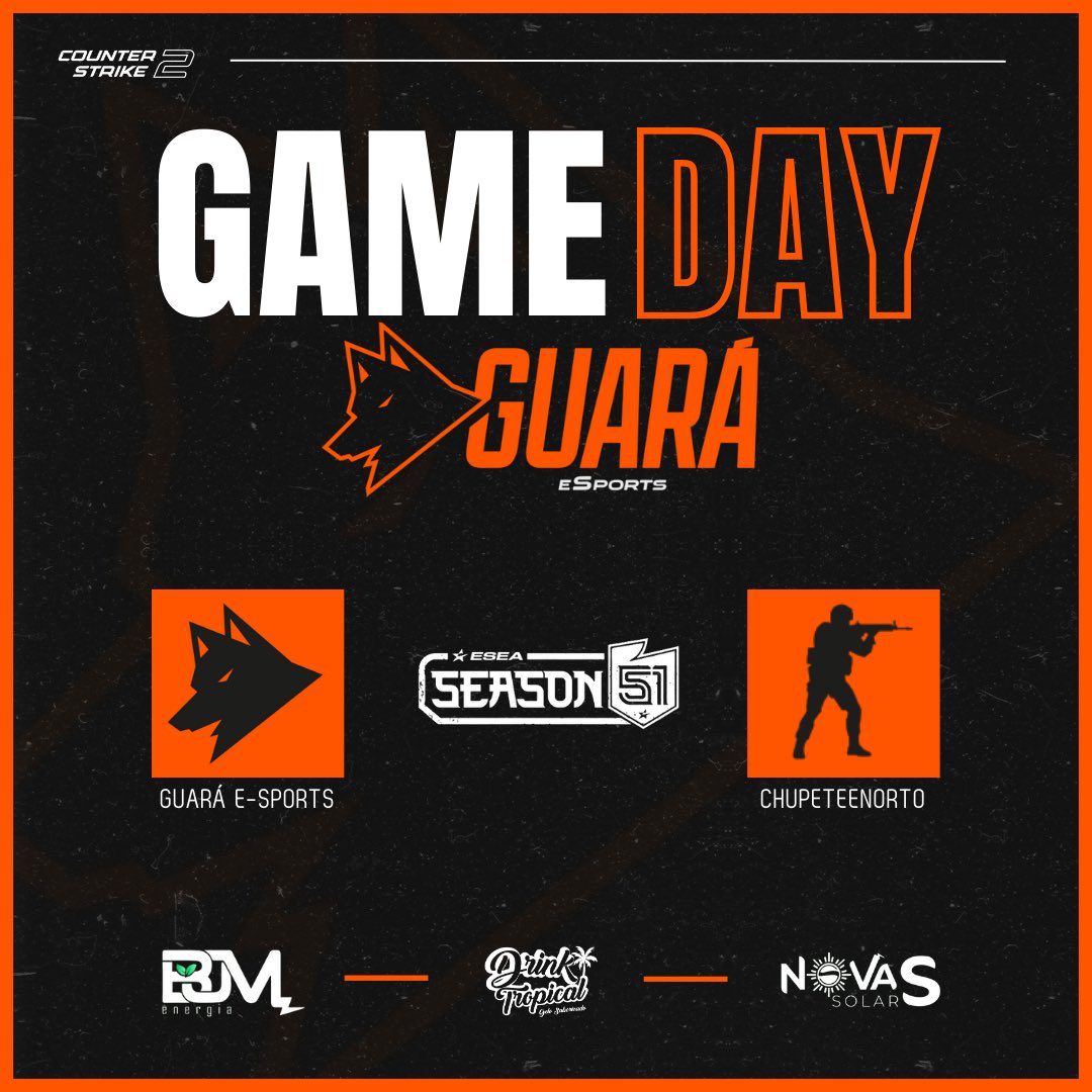 guaragg's tweet photo. Hoje tem mais jogo da alcateia!! 🔥

👉 16:30 VS #LaChampionsLiga pela Série B da @GamersClubCS 
👉 21:30 VS #CHUPETEENORTO pela ESEA League

Live: https://t.co/1tOkdxe314

Torçam por nós!
#PraCimaGuará🦊🧡 https://t.co/xAQchjrtZ4