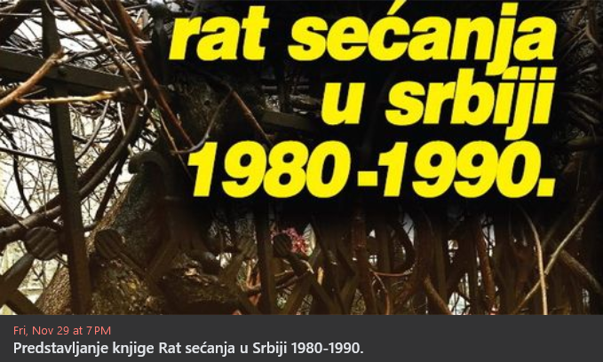 Predstavljanje knjige Rat sećanja u Srbiji 1980-1990. Dragana Popovića <a href="/CZKD_Bgd/">czkd_bgᅠᅠᅠᅠᅠᅠᅠᅠᅠᅠᅠᅠᅠᅠᅠᅠᅠᅠᅠᅠᅠᅠᅠᅠᅠᅠᅠᅠᅠᅠᅠᅠᅠᅠᅠᅠᅠ</a> 29. novembar, 19h. 

tinyurl.com/35kwz85n