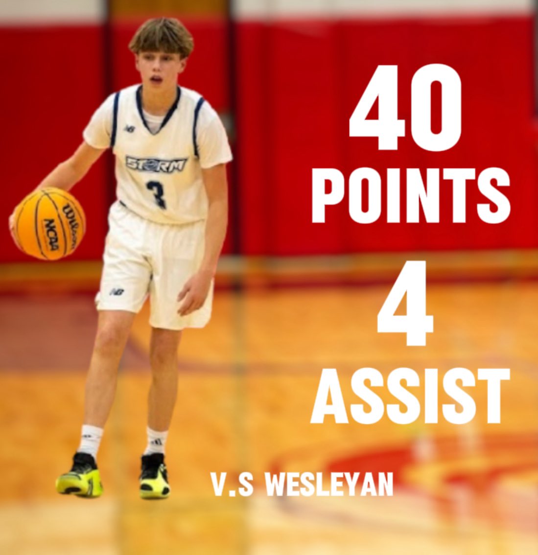 40 ball along with 4 assist and the win.