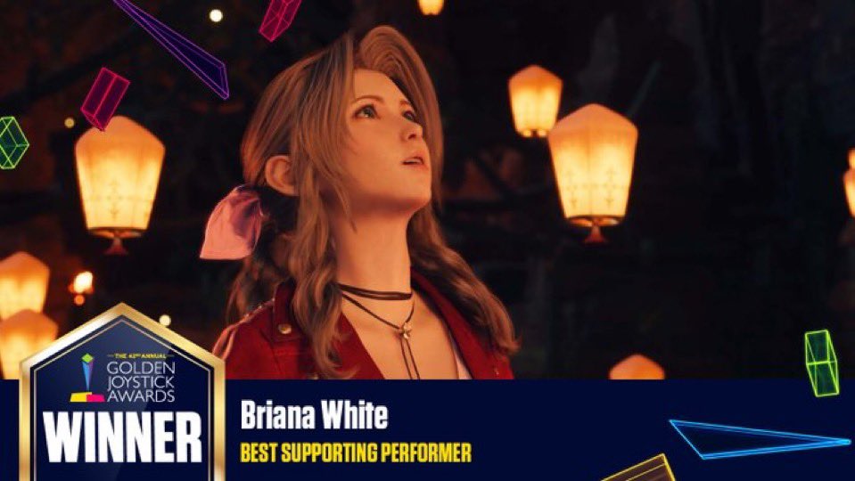 Genki_JPN's tweet photo. FF7 Rebirth won 4 Golden Joystick Awards! #FF7R #GoldenJoystickAwards 

🏆 Best Soundtrack
🏆 Best Storytelling 
🏆 Best Lead Performer @ReallyCody 
🏆 Best Supporting Performer @ItsBrianaWhite https://t.co/VsjPj3UAsX