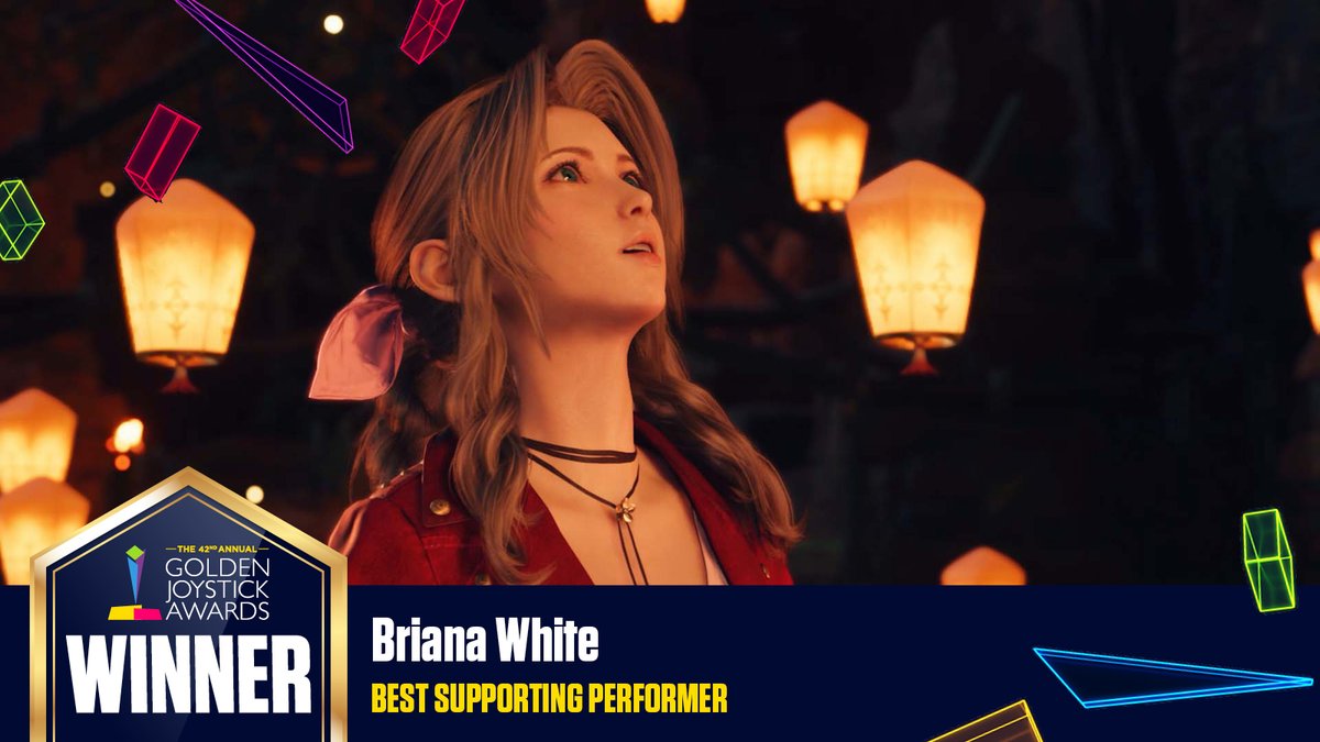 CoreyAlann's tweet image. So proud that all our hard work is being recognized! 😭 A HUGE CONGRATULATIONS to @nhamaguc and team for all the wins today, and @ItsBrianaWhite and @ReallyCody for the well-deserved awards for your performance. LET'S GO TEAM! 💫 #GoldenJoystickAwards #FinalFantasyVIIRebirth