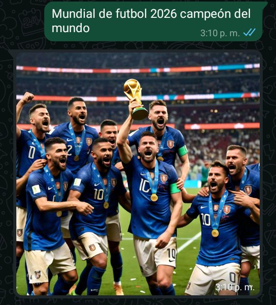 PBarbero10's tweet photo. Le pregunté a @metaia cuál era el campeón del mundo del 2026 y es italia🇮🇹 https://t.co/21fiMuJchu