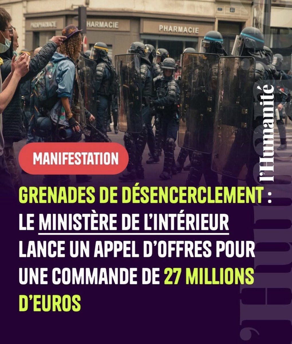 LesInsurges_'s tweet photo. Ils savent que la colère va exploser ! Le ministère de l’intérieur commande entre 120 000 et 360 000  grenades. La commande est 15 fois supérieure à la précédente. https://t.co/mHTL0LcoND