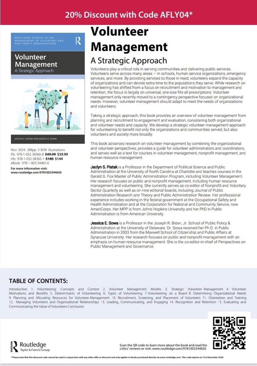 So excited to see Jess and have our book on Volunteer Management out just in time for the #arnova24 conference!!