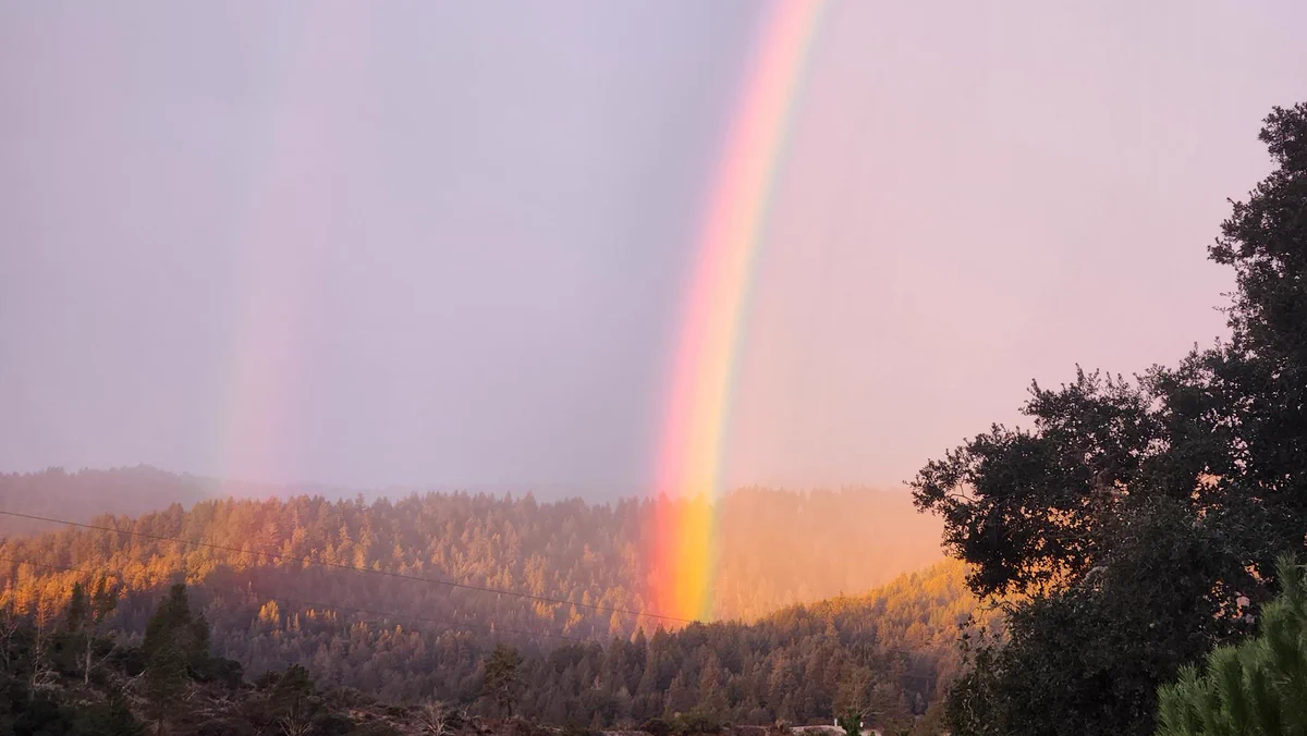 Double rainbow over the Santa Cruz Mountains