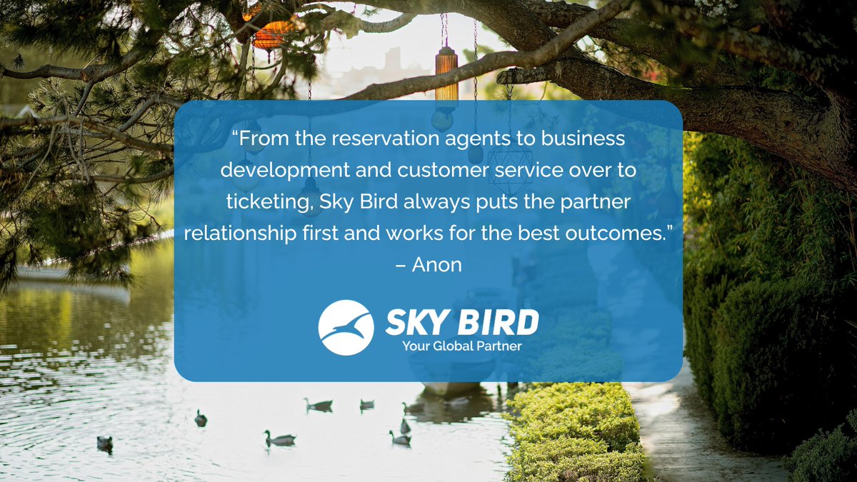 SkyBirdTravel's tweet image. Discover what Sky Bird’s valued clients have to say about their booking experience on our social media and homepage!

If you want to be featured next, then leave a review on Facebook, Google, or SkyBirdTravel.com!

#SkyBird #SkyBirdTravel #WINGS #AirlineConsolidator