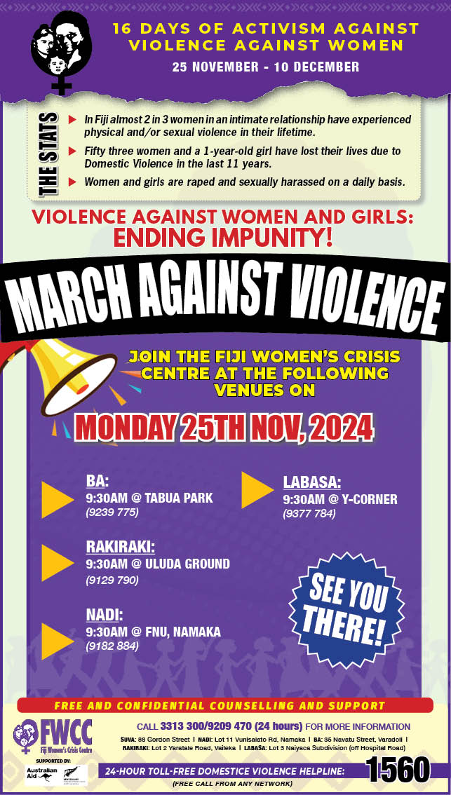 📢MARCH AGAINST VIOLENCE: Monday 25th November 2024 marks the International Day for the Elimination of Violence against Women and the beginning of the 16 Days of Activism against Violence Against Women and Girls. Details ⤵️